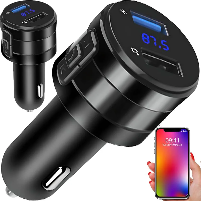 Retoo Bluetooth-adapter för bilradio cigarettändare BT 5.0