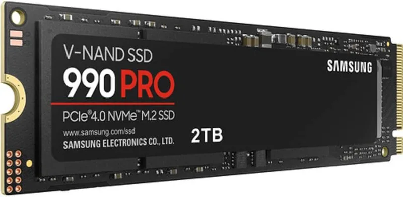 SAMSUNG Samsung 990 PRO 2TB, 3-bitars TLC V-NAND, M.2 (2280), NVMe 2.0, R/W(Max) 7, 450MB/s/6 900MB/s, 1 400K/1 550K IOPS, 1200TBW, 5 års garanti