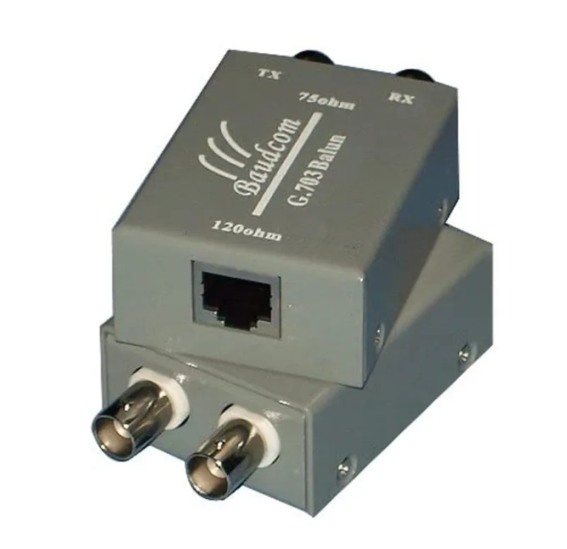 BAUDCOM 75 ohm BNC koax till 120 ohm RJ45 G703 E1 Balun adapter