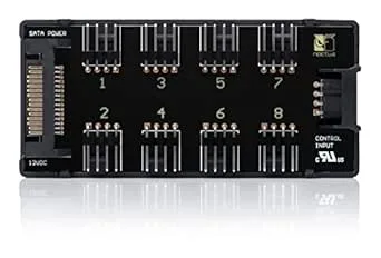 Noctua NA-FH1, Fläkthubb med 8 Kanaler för upp till åtta 12 V- eller 5 V-Fläktar med 4-pin PWM eller 3-pin (Svart)