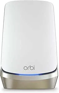 NETGEAR Orbi WiFi 6E Mesh (RBRE960) – fyrbandssystem med WiFi 6E-router, täcker 225 m² och 200 enheter. Ultrasnabba hastigheter på 10,8 Gbit/s (AXE11000). Extremt enkel installation