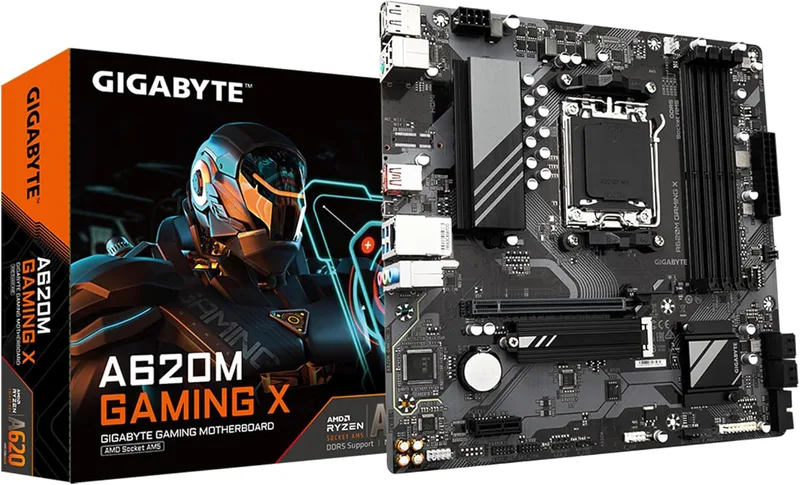 Gigabyte A620M GAMING X moderkort – stöder AMD Ryzen 8000 CPU:er, 8+2+1 faser digital VRM, upp till 8000MHz DDR5 (OC), 1