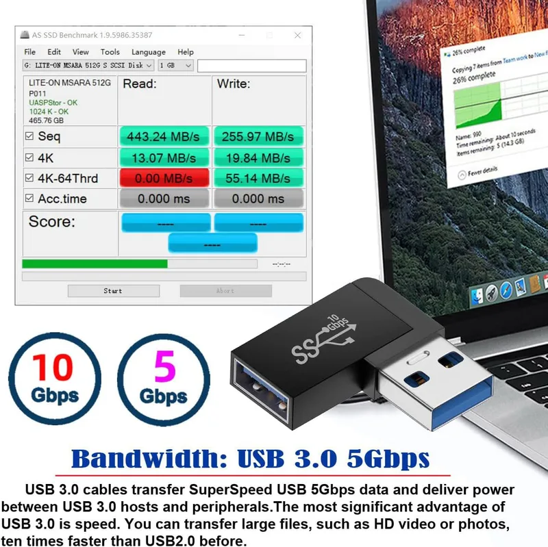 CY 10 Gbps USB3.0 hane till hona förlängning