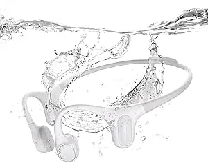 mojawa Run Plus Bone Conduction hörlurar, Bluetooth-hörlurar med öppen öra, 32 GB MP3-spelare, IP68 vattentäta simhörlurar, djup bas, säker passform för löpning, gym och daglig användning, rosa