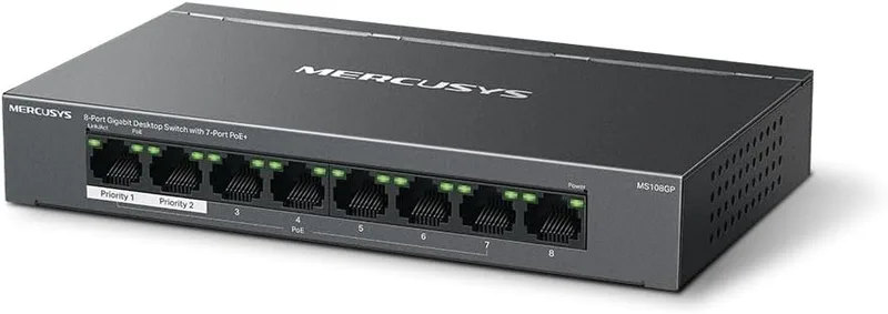 Mercusys PoE-switch 8-portars Gigabit LAN-switch