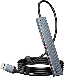 Aceele 10 Gbps USB 3.2-hubb med 4 x USB A 3.2-portar