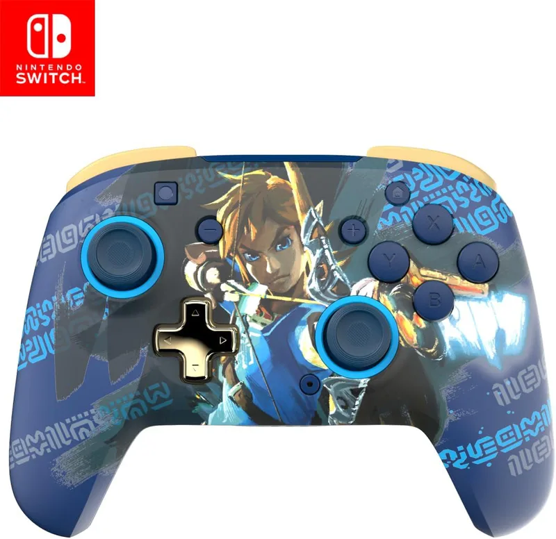 PDP REMATCH GLOW Wireless Controller Link Hero Nintendo Switch, Blå och svart