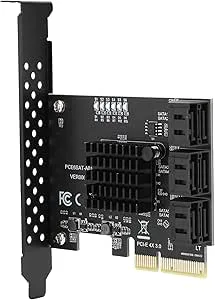 Tbest Asm1166 6-portars PCIe Sata-expansionskort Interna komponenter Expansionskort PCIe till 6-portars Sata3.0-hårddisk 6G PCIe3.0 Gen3 4X Interface Hub Adapter