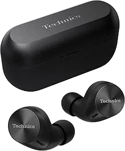 Technics EAH-AZ60M2EK Trådlösa hörlurar med brusreducering, Bluetooth Multipoint 3 enheter, bekväma in-ear hörlurar, trådlös laddning, svart