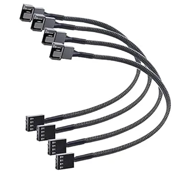Gebildet 4st 4-stifts PWM Fläktförlängning Strömkabelkontaktfodral Hane Till Hona för Dator Kompatibel med 4-stifts och 3-stifts PWM-Fläkt (42cm)