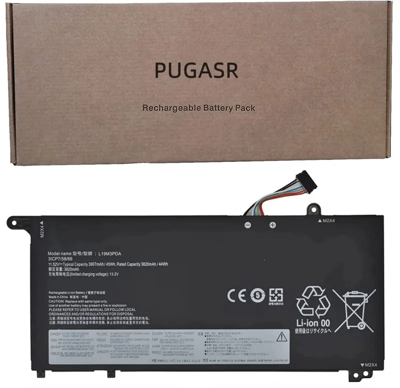 PUGASR batteri L19M3PDA för Lenovo ThinkBook 14 och 15, 11,52 V 45 Wh