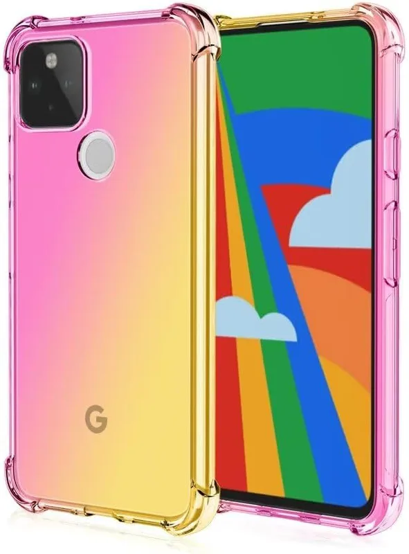 HONLEN TPU-silikonfodral för Google Pixel 4a 5G (6,2 tum tum), borstad fiber halkfri design fodral