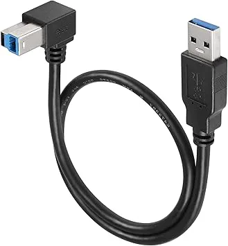 SinLoon USB 3.0 skrivarkabel, 90 grader, USB 3.0 typ A-kontakt till typ B-kontakt