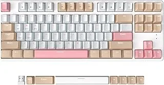 A.JAZZ AK871 Wireless Gaming Keyboard 75%, Bluetooth 5.0/2.4Ghz Dual Modes, TKL 80% Mechanical Keyboard with Hot-Swappable Linear Red Switch