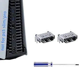 Mcbazel HDMI-port ersättning för PS5 med skruvmejsel – reparationssats för PlayStation 5-konsol, HDMI-portfix/ingen signalfix, anslutningsdel