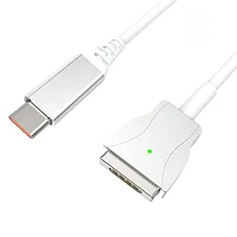 Aioum USB C typ C magnetisk laddningskabel för MacBook 2012-2018, 1,8 m, vit färg