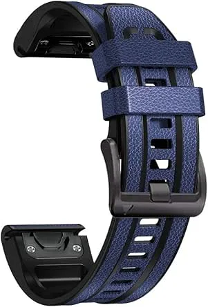22 26 mm sport silikon läder klockarmband kamouflagerem för Garmin Fenix 7 7X 5 5X Plus 6 6X Pro 3HR MK2 armband smartklocka