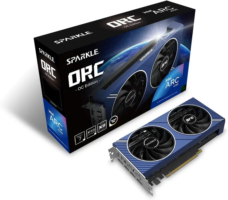 SPARKLE Intel Arc A750 ORC OC Edition DDR6 HDMI 2200 MHz 8 GB Dual grafikkort – blå