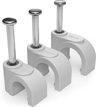 8 mm runda vita kabelklämmor