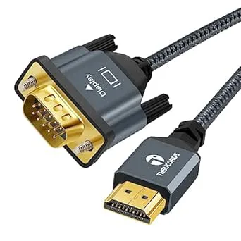 Thsucords Flätad HDMI till VGA-kabel 1M