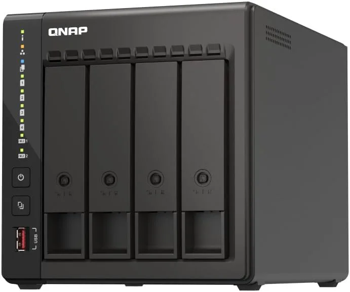 Qnap TS-453E 8G, NAS med 4-bay (Intel® Celeron® J6412 4-kärna/4-trådad processor, turbo upp till 2,6 GHz, dubbla 2,5 GbE