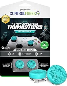 KontrolFreek Lotus för Xbox One och Xbox-seriernas X-kontroll, prestanda-tumpinnar, 2 mellersta konkav, blågrön/klar