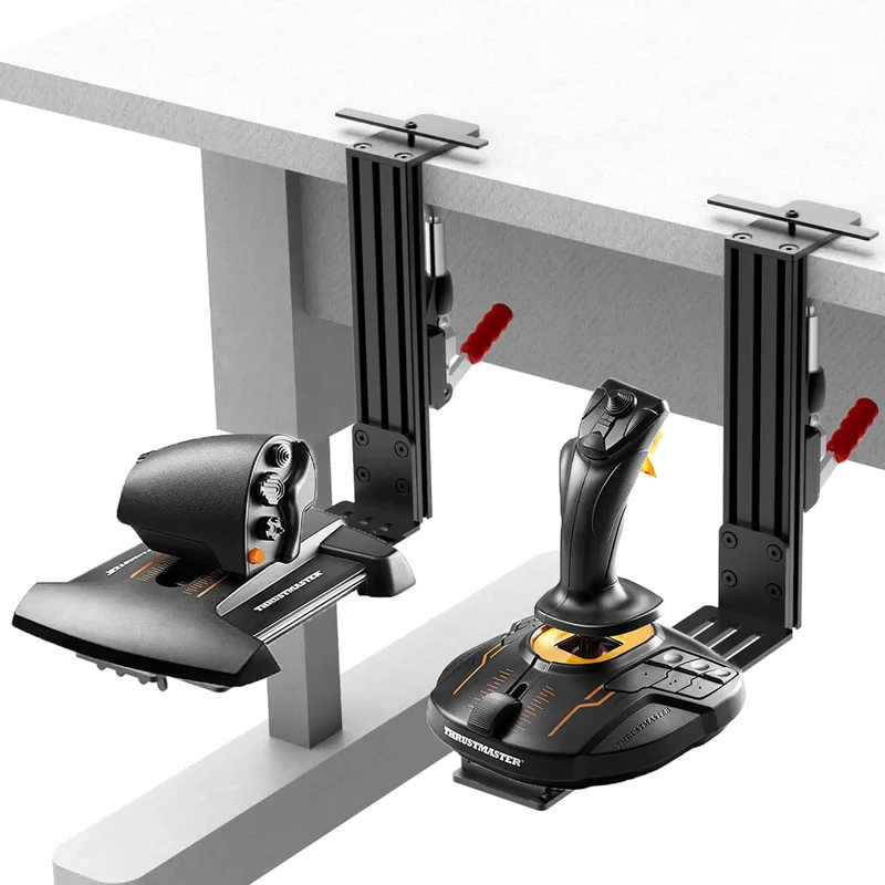 2-pack Skrivbordsfäste Hotas Mount Joystick Mount Kompatibel med Logitech X52/X52 Pro/X56/X56 Rhino Hotas, Thrustmaster T. Flight Hotas/A-10C Warthog/T.16000M FCS/TCA Airbus Joystick/Winwing Orion