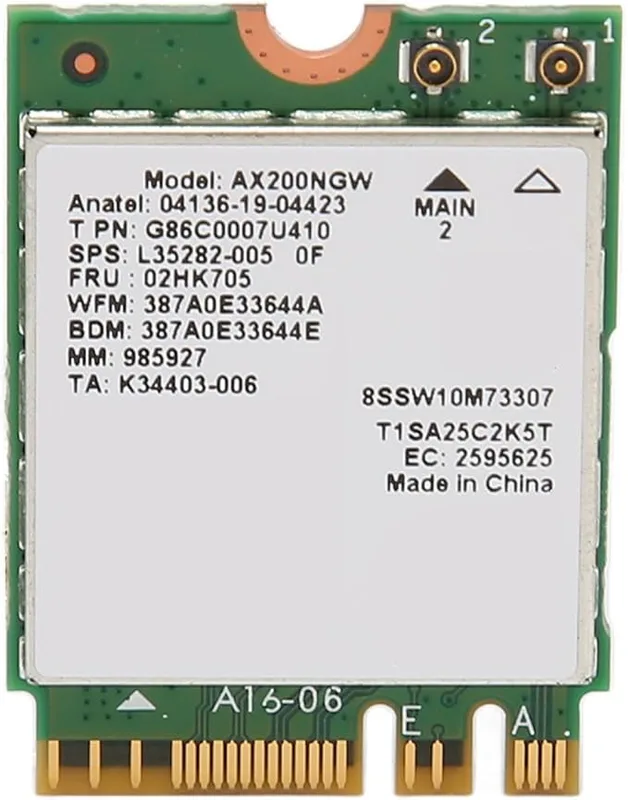 Wi-Fi 6 Nätverkskort för Intel AX200NGW, Bluetooth 5.2
