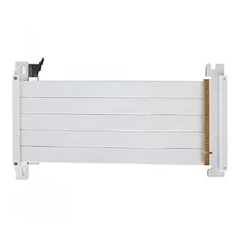 ASHATA PCIE 4.0 förlängningskabel, PCI E 16X 4.0 Extender Riser Cable Förlängningskontakt 180 graders adapter, för grafikkort, för RTX 4090, för RX 7900 XT (Vit)