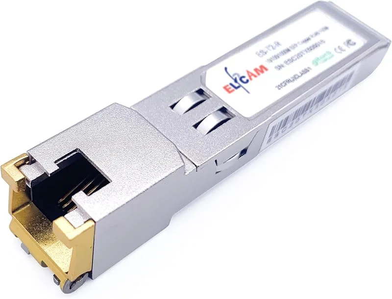 Elfcam - 10Gb SFP+ i RJ45, kompatibel med Freebox Ultra, 10 GB SFP+ sändtagarmodul (10Gbase-T), upp till 30 meter över e