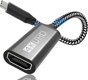USB C till HDMI, HDMI till USB C 4K-adapter Thunderbolt 3 till HDMI-adapter, kompatibel med iPhone 16/15Pro Max MacBook Pro/Air, Surface Pro, Pixelbook, iPad Pro, XPS, Samsung Galaxy S/Note Huawei