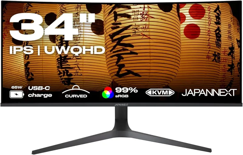JAPANNEXT Böjd PC-skärm