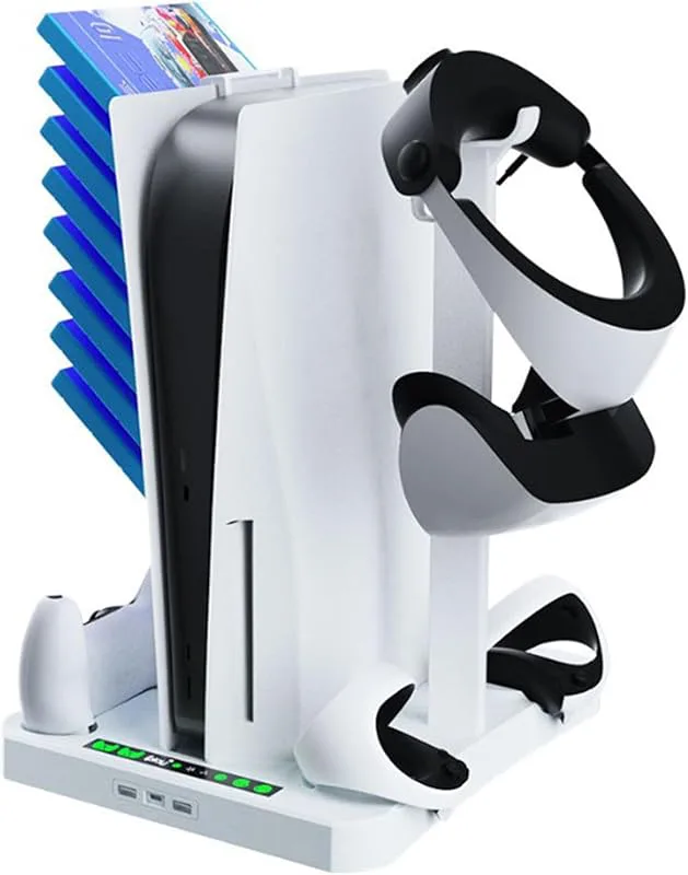 PS5 & PS VR2 hållare och kylstation med laddningsstyrenhet