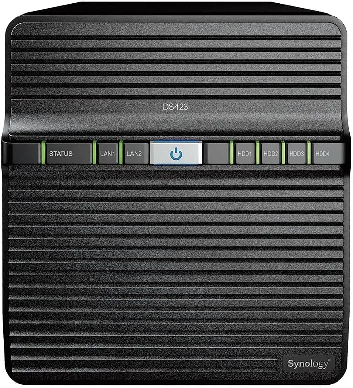 Synology DS423 NAS 4-bay-diskstation (Realtek RTD1619B 4-kärnig 1,7 GHz 2 GB DDR4-ram 2 x RJ-45 1 GbE LAN-port) 16 TB pa