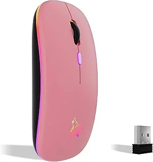 TQQ mus trådlös, 2,4 GHz USB trådlös mus, Bluetooth-mus, 1 600 DPI optisk spårning, uppladdningsbar LED-mus med dubbla lägen för bärbar dator, PC, iOS
