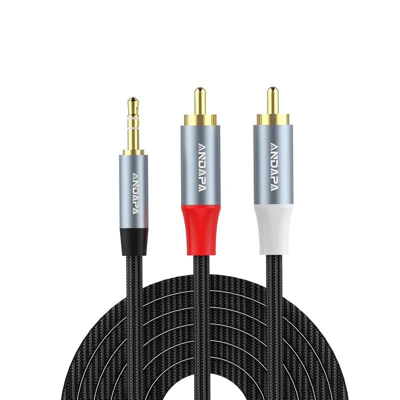 ANDAPA 3.5mm till 2 RCA Ljudkabel (1M)