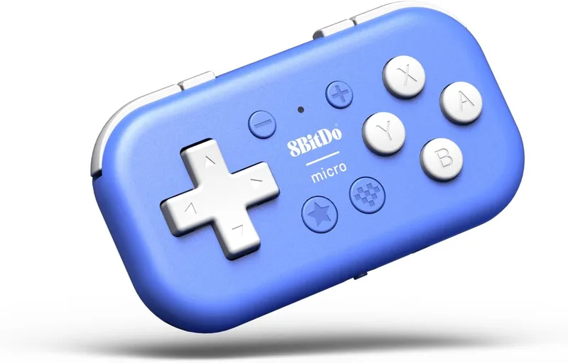 8BitDo Micro Bluetooth-spelkontroll i fickformat för Switch, Android och Raspberry Pi, blå