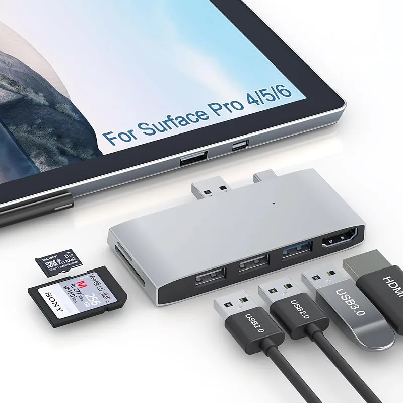 Surface Pro 6/5/4 dockningsstation USB-hubb