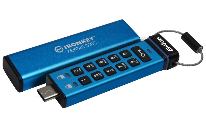 Kingston 256GB USB-C IronKey Keypad 200C, FIPS 140-3 Lvl 3 AES-256