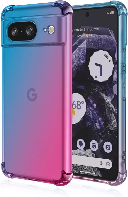 Topme Fodral för Google Pixel 8 (6,17 tum), mjukt TPU-silikonfodral med transparent gradient
