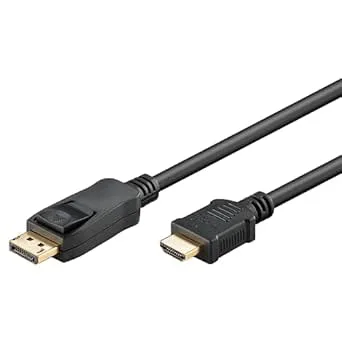 goobay 64835 DisplayPort 1,2 till HDMI-adapterkabel 1,4 4K@30 Hz/Ultra High Speed HDMI-kabel/kontakt guldpläterad för felfri signalöverföring/anslut bärbar dator med TV, PC och bildskärm/1M