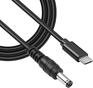 GINTOOYUN USB C till dc5521 strömförsörjningsförlängningskabel 65w PD USB typ C ingång till DC 5,5x2,1 mm utgång strömladdningskabel för routrar, bärbara datorer etc(4,9 ft) (12V)