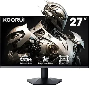 KOORUI Gaming Monitor 27 tum, QHD 2560 x 1440 PC-skärm
