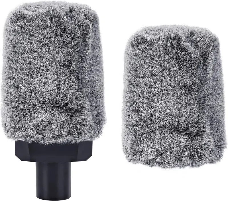 Geekria for Creators Hårigt vindskydd för mikrofon 40 mm diameter Mic DeadCat Wind Cover Muff, Windjammer,Fluff Cover Vindskydd kompatibelt med HyperX SoloCast (grå/2-pack)