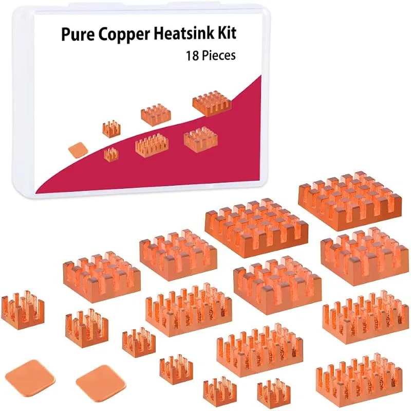 Raspberry Pi 18 st rena koppar värmebrickor för 5/4B