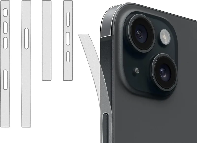 GIOPUEY [4-pack sidoram skydd kompatibel med iPhone 14, matt textur flexibel TPU, okrossbart, kompatibelt filmskydd, reptåligt