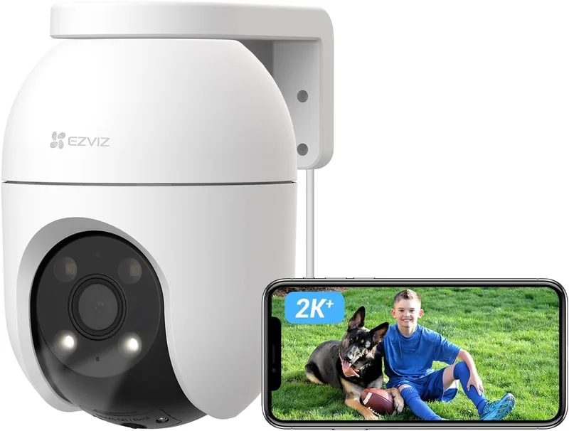 EZVIZ C8c 4MP övervakningskamera Utomhus Pan-Tilt 360°, Stöd 512 GB SD-kort, Ingen Prenumerationsavgift, Color Night Vis