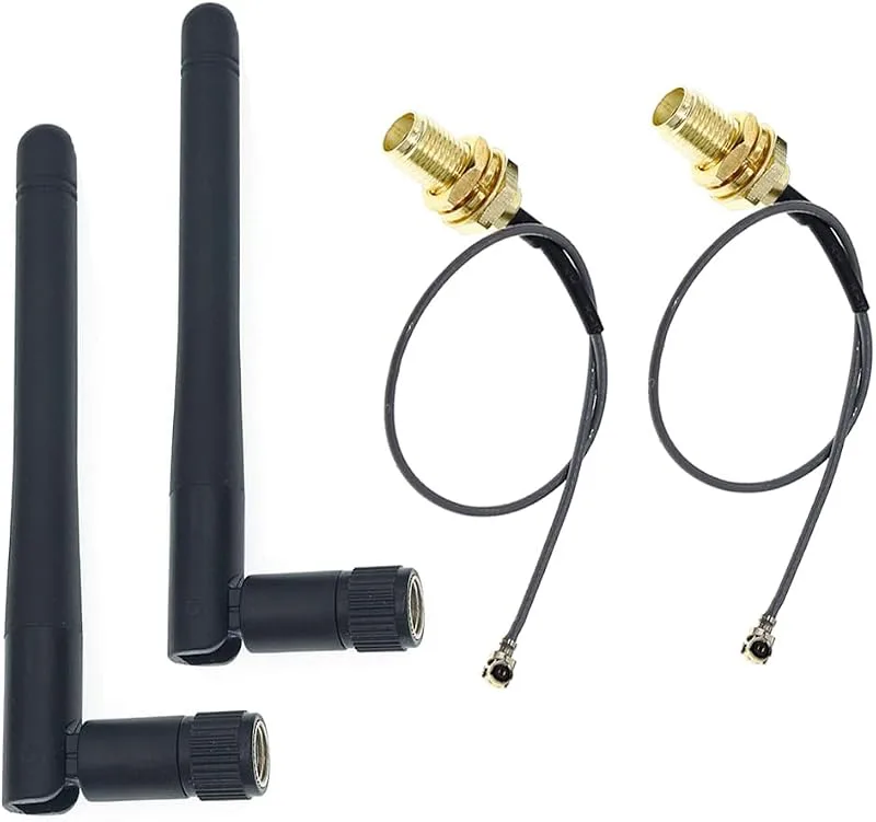 Hailege 2 st SMA till IPEX 2,4G WiFi-antenn