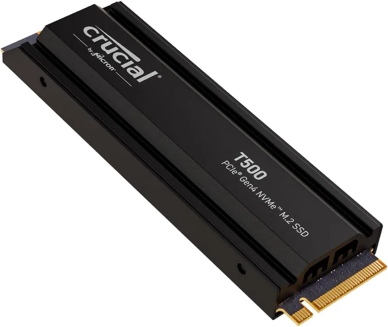 Crucial T500 1TB PCIe Gen4 NVMe M.2 Intern Gaming SSD med Kylfläns