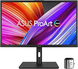 ASUS ProArt Display OLED PA27DCE-K professionell skärm 27 tum (OLED, 4K UHD (3 840 x 2 160), 99% DCI-P3, HDR-10, HLG, [mm]: E < 1, USB-C PD 80 W, hårdvarukalibrering, Calman Ready